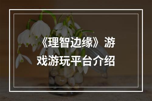 《理智边缘》游戏游玩平台介绍