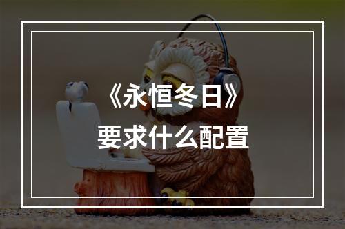 《永恒冬日》要求什么配置