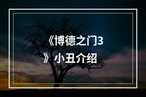 《博德之门3》小丑介绍