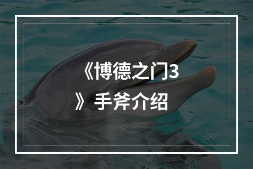 《博德之门3》手斧介绍