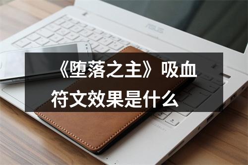 《堕落之主》吸血符文效果是什么