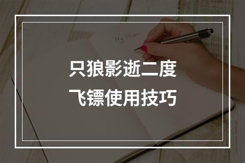 只狼影逝二度飞镖使用技巧