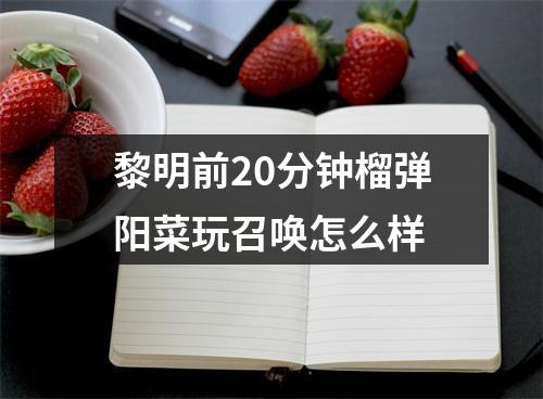 黎明前20分钟榴弹阳菜玩召唤怎么样