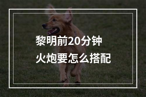 黎明前20分钟火炮要怎么搭配