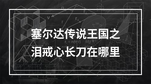 塞尔达传说王国之泪戒心长刀在哪里