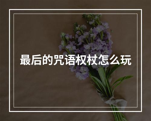 最后的咒语权杖怎么玩