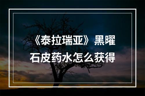 《泰拉瑞亚》黑曜石皮药水怎么获得