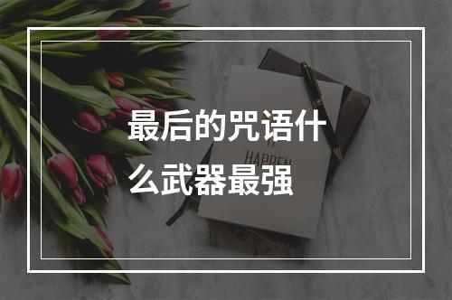 最后的咒语什么武器最强