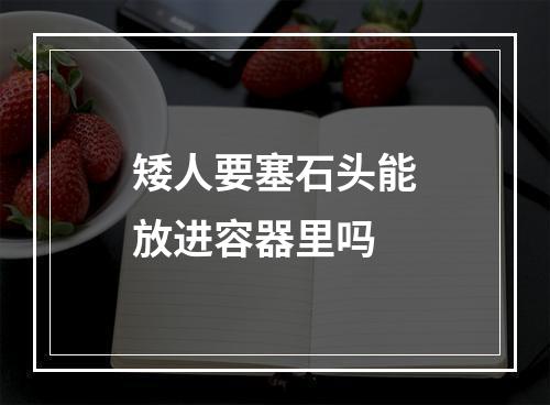 矮人要塞石头能放进容器里吗