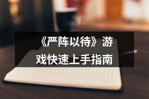 《严阵以待》游戏快速上手指南