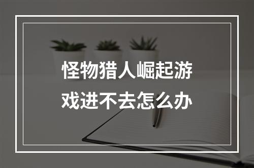 怪物猎人崛起游戏进不去怎么办