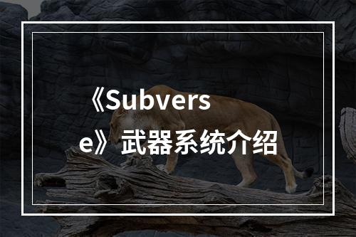 《Subverse》武器系统介绍