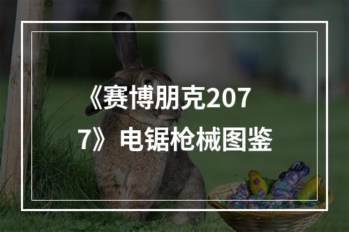 《赛博朋克2077》电锯枪械图鉴