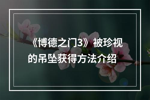 《博德之门3》被珍视的吊坠获得方法介绍