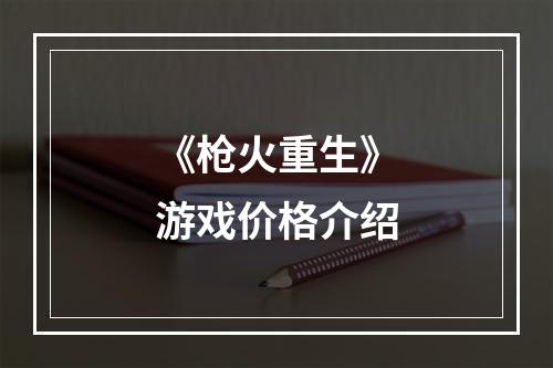 《枪火重生》游戏价格介绍