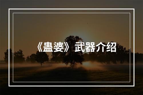 《蛊婆》武器介绍