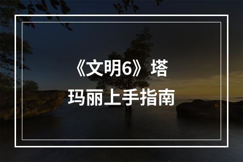 《文明6》塔玛丽上手指南