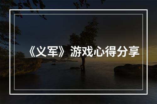 《义军》游戏心得分享