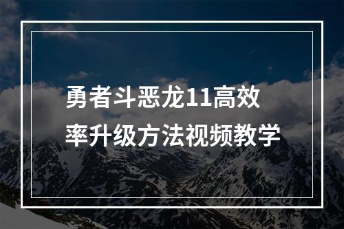 勇者斗恶龙11高效率升级方法视频教学