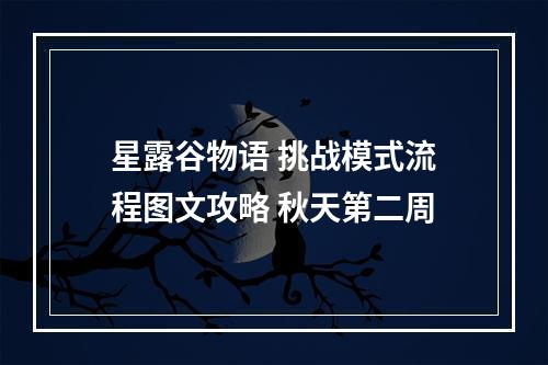 星露谷物语 挑战模式流程图文攻略 秋天第二周