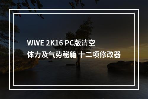 WWE 2K16 PC版清空体力及气势秘籍 十二项修改器