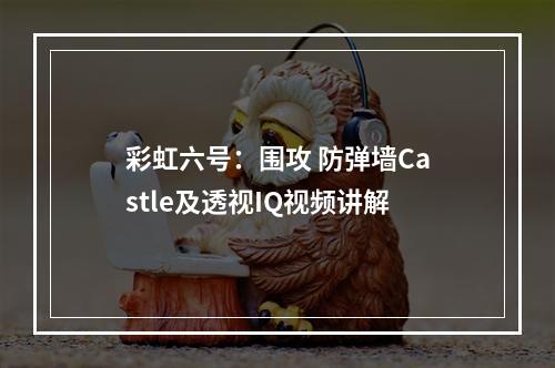 彩虹六号：围攻 防弹墙Castle及透视IQ视频讲解