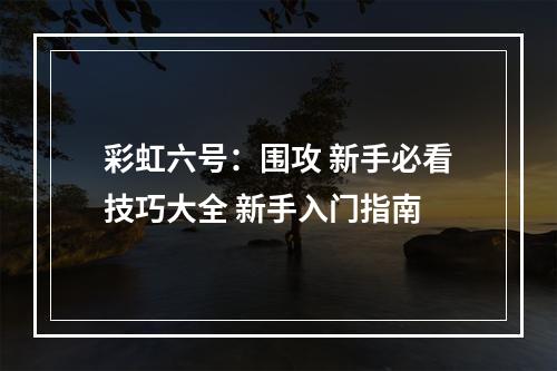 彩虹六号：围攻 新手必看技巧大全 新手入门指南