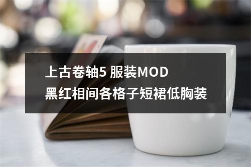 上古卷轴5 服装MOD 黑红相间各格子短裙低胸装