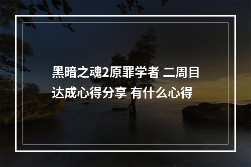 黑暗之魂2原罪学者 二周目达成心得分享 有什么心得