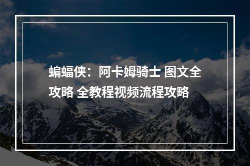 蝙蝠侠：阿卡姆骑士 图文全攻略 全教程视频流程攻略