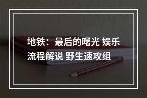 地铁：最后的曙光 娱乐流程解说 野生速攻组