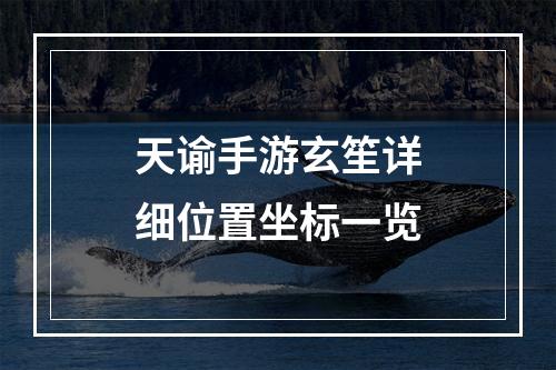 天谕手游玄笙详细位置坐标一览