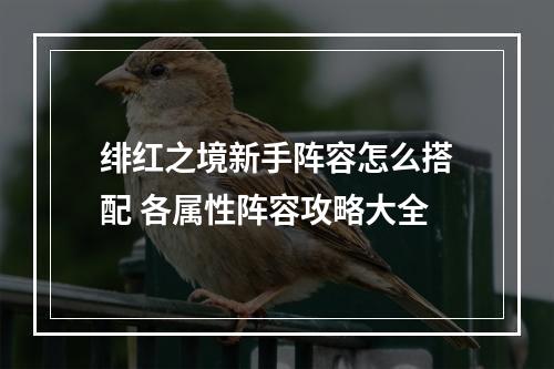 绯红之境新手阵容怎么搭配 各属性阵容攻略大全