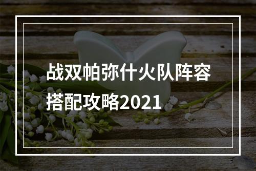 战双帕弥什火队阵容搭配攻略2021