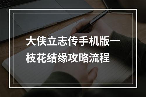 大侠立志传手机版一枝花结缘攻略流程