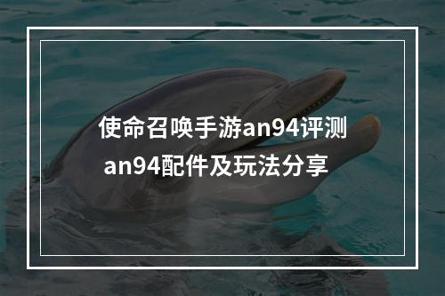 使命召唤手游an94评测 an94配件及玩法分享