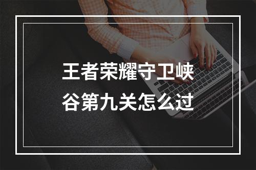 王者荣耀守卫峡谷第九关怎么过