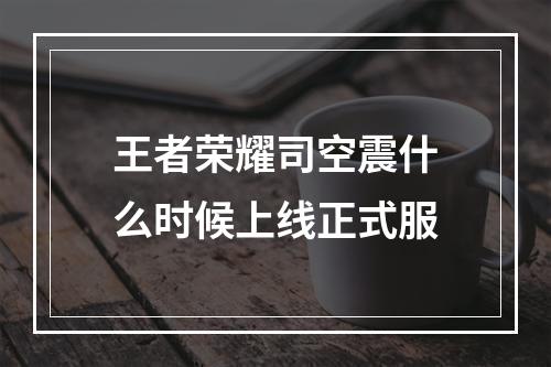 王者荣耀司空震什么时候上线正式服