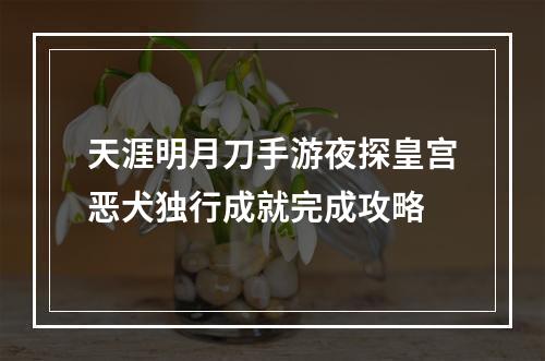 天涯明月刀手游夜探皇宫恶犬独行成就完成攻略