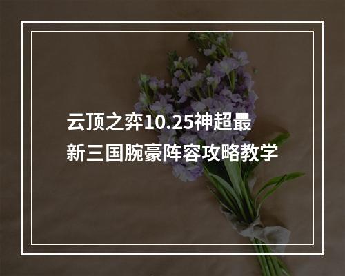 云顶之弈10.25神超最新三国腕豪阵容攻略教学