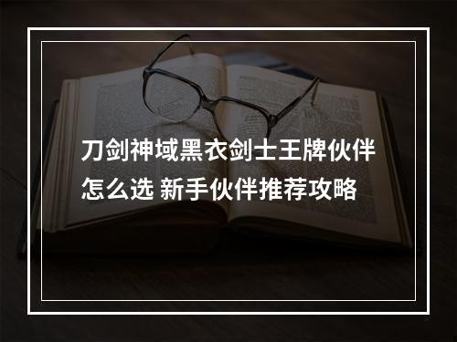 刀剑神域黑衣剑士王牌伙伴怎么选 新手伙伴推荐攻略