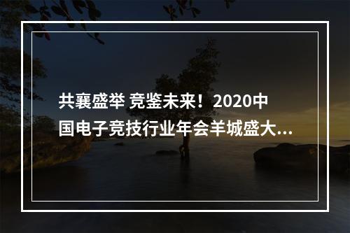 共襄盛举 竞鉴未来！2020中国电子竞技行业年会羊城盛大开幕