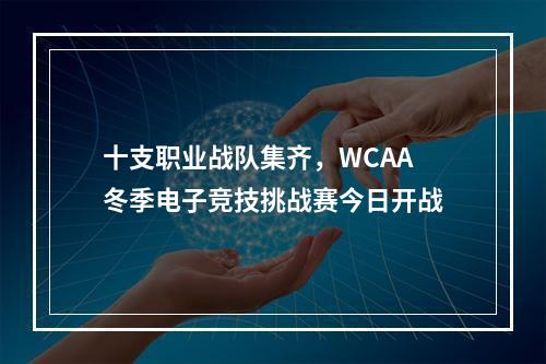 十支职业战队集齐，WCAA冬季电子竞技挑战赛今日开战