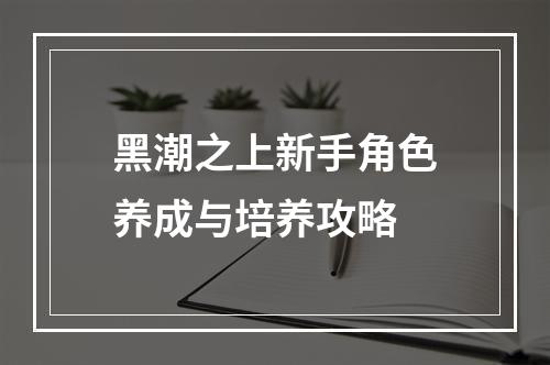 黑潮之上新手角色养成与培养攻略