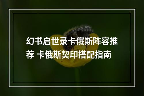 幻书启世录卡俄斯阵容推荐 卡俄斯契印搭配指南