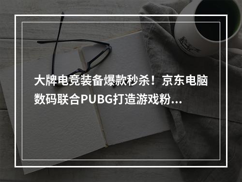 大牌电竞装备爆款秒杀！京东电脑数码联合PUBG打造游戏粉丝日