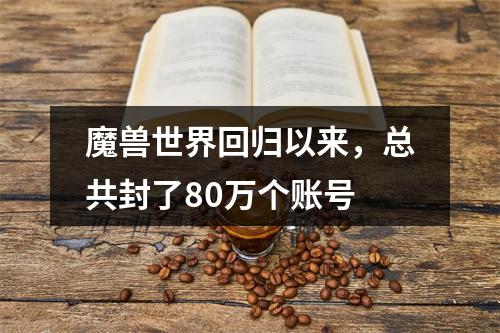 魔兽世界回归以来，总共封了80万个账号