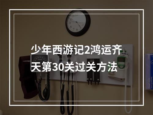 少年西游记2鸿运齐天第30关过关方法