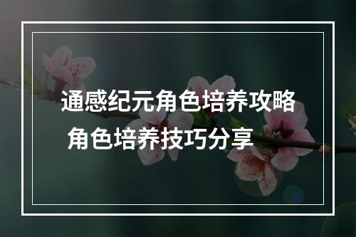 通感纪元角色培养攻略 角色培养技巧分享