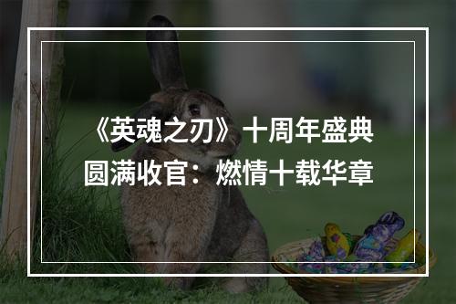 《英魂之刃》十周年盛典圆满收官：燃情十载华章